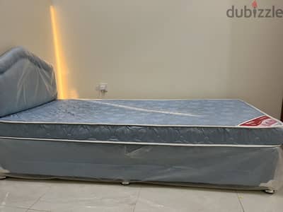 Single cot with medical mattress, cloth drying stand, dump bells,