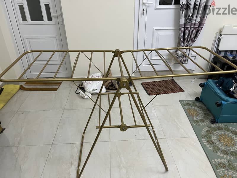 Single cot with medical mattress, cloth drying stand, dump bells, 7