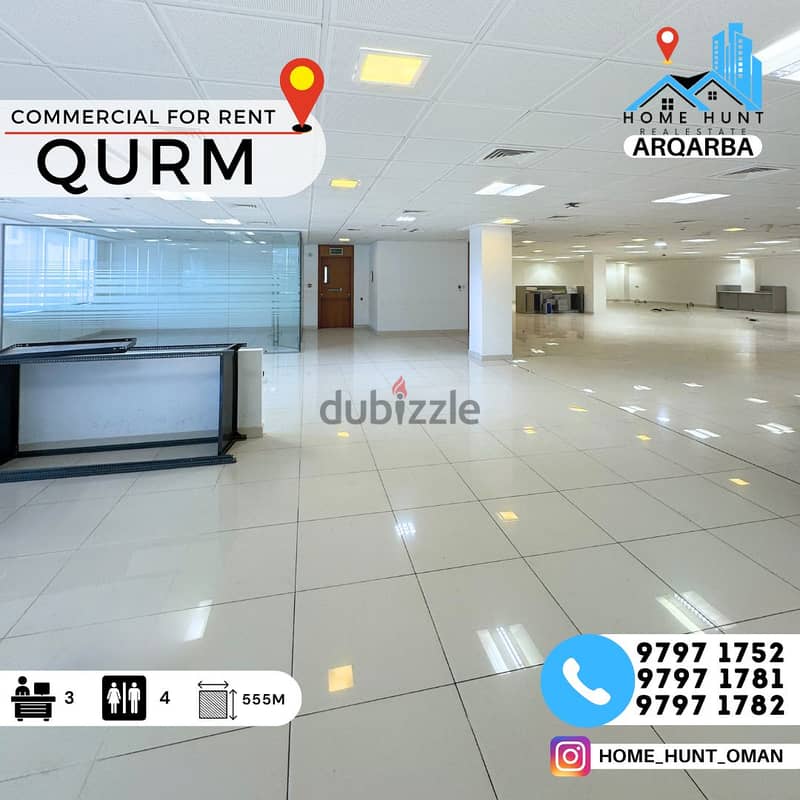 QURM | 555 SQM BEAUTIFUL OPEN SPACE OFFICE IN PRIME LOCATION 0