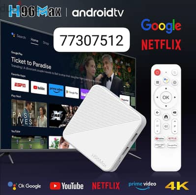 Android Tv box with 1 year free subscription