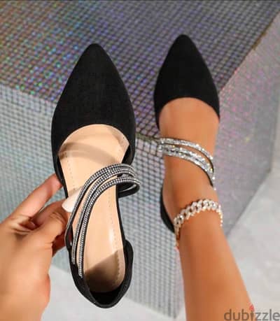 New Crystal Flat Mule - Size 40