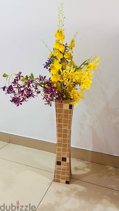 Beautiful flower pot with flowers