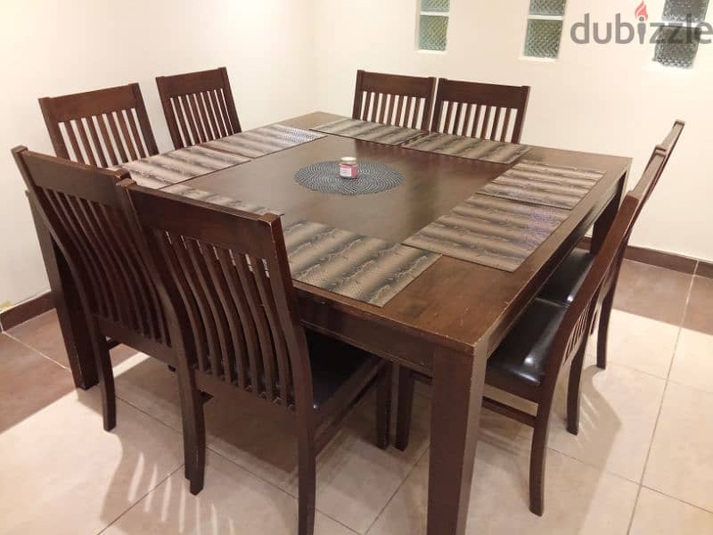 wooden dining table with chairs 0