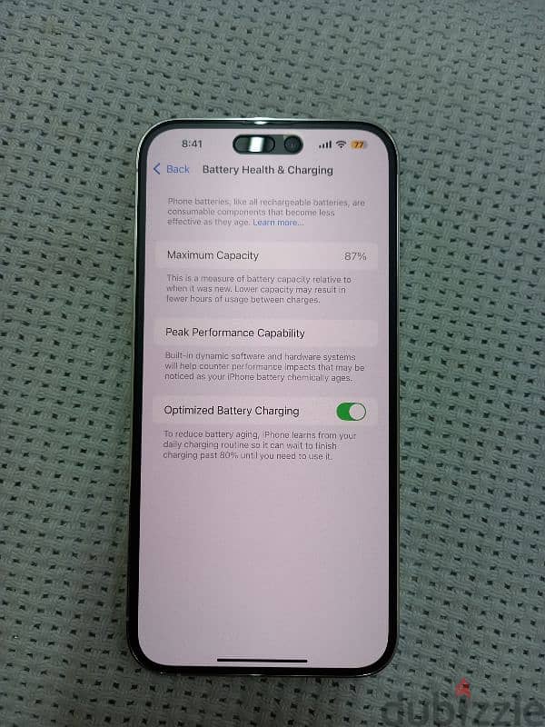 iPhone 14 pro max 128 GB battery health 87 6