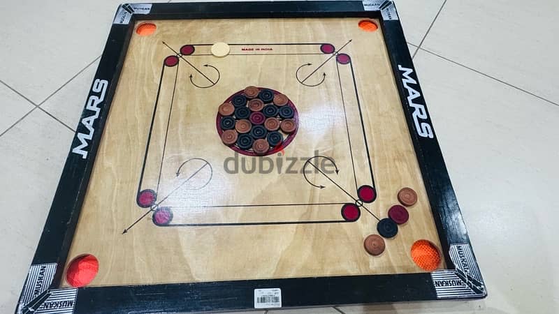 25” Carom Board free one kids carom board with extra coins 1