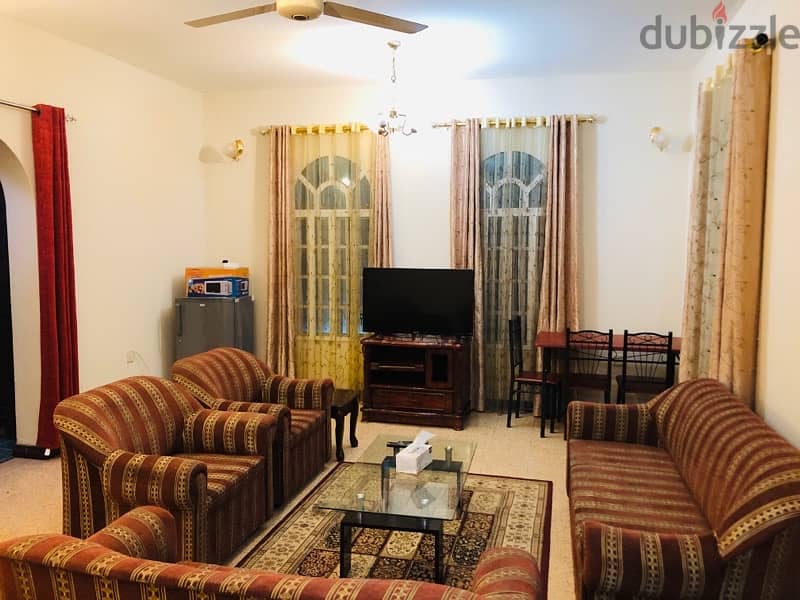 Fully furnished 1BHK flat for rent al Ghubra nearby 18th nov street 2