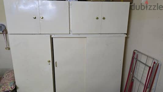 metal king size strong  cupboard and bed wd drawer