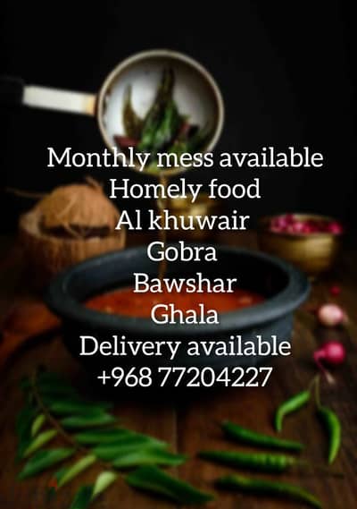 Monthly mess available Homely food