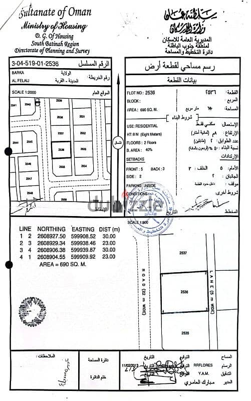 ارض بركاء الفليج للبيع 0