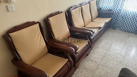 wooden sofa set