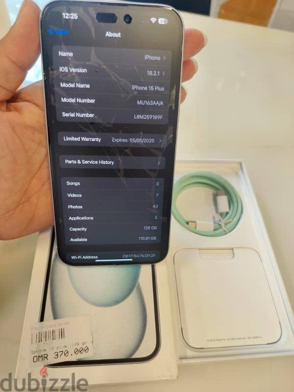 IPhone 15Plus Broken Warranty till 6May 5