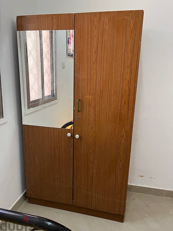 cot + medical mattress + cupboard + wooden table 1