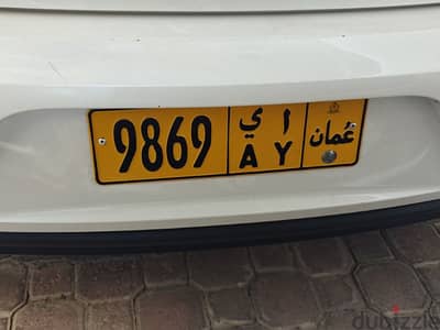 number plate 9869