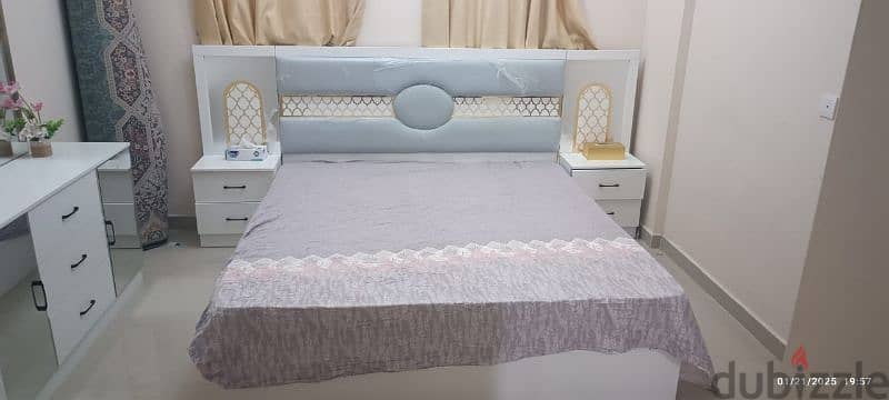 A & H Home furniture Bed set wooden Bed  dressing table and wardrobe 3