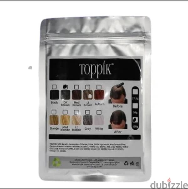 Toppik hair fiber (Dark brown) 50 Grams Refill (Made in USA). 0