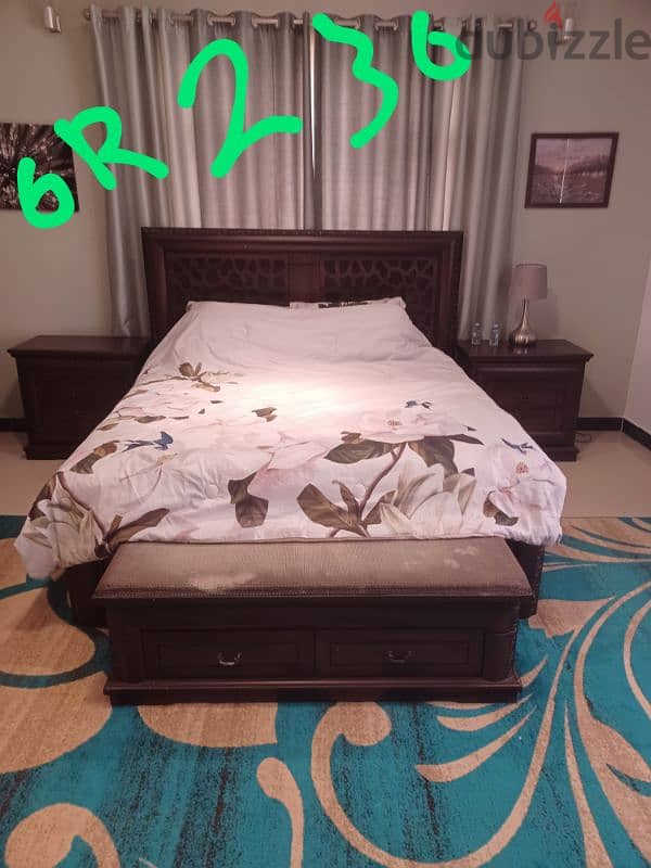 للبيع سرير نوم مزدوج خشب صاج For sale double bed made of teak wood 3