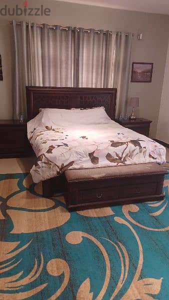 للبيع سرير نوم مزدوج خشب صاج For sale double bed made of teak wood 6