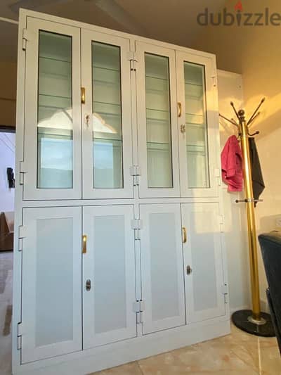 ALUMINIUM SHOWCASE AND CUPBOARD WITH NEAT CONDITION