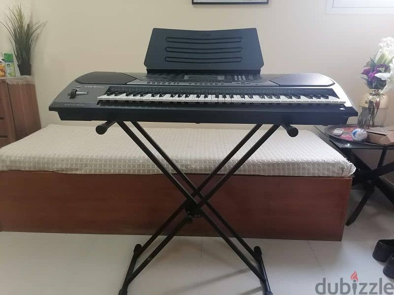 music system Sony make and Piano with stand and cover Casio 1