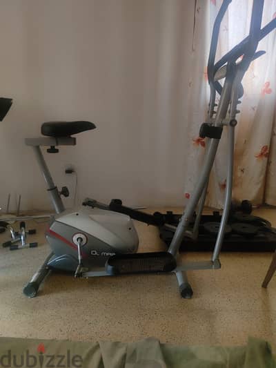 Compact Sit and Stand Elliptical & Dumbbell Set 50KG and push up stand