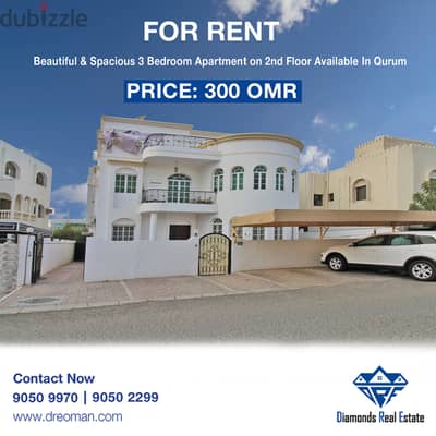 Spacious 3BHK Apartment on 2nd floor for Rent in Qurum