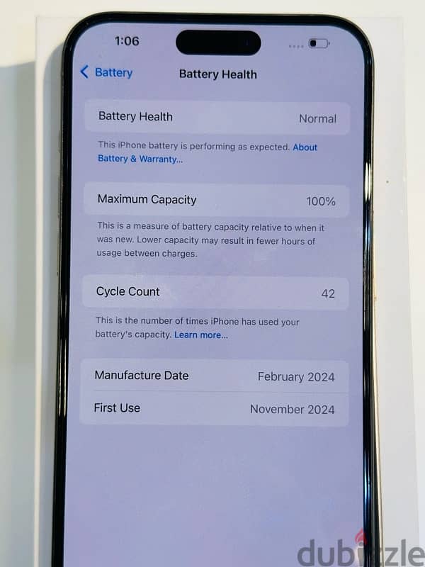 iPhone 15 pro max 256gb 100% Battery Health 4