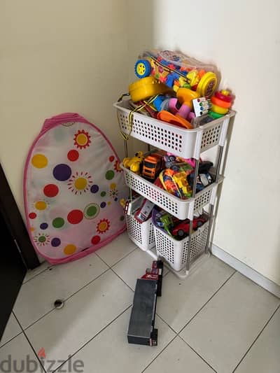 toys storage and available toys all 5 OMR only