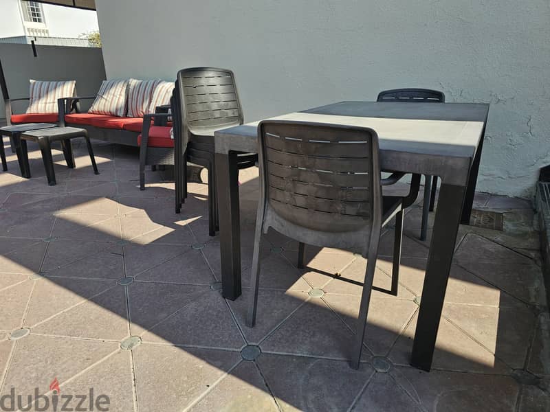 Cosmoplast Outdoor Dining Table and 6 Chairs 1