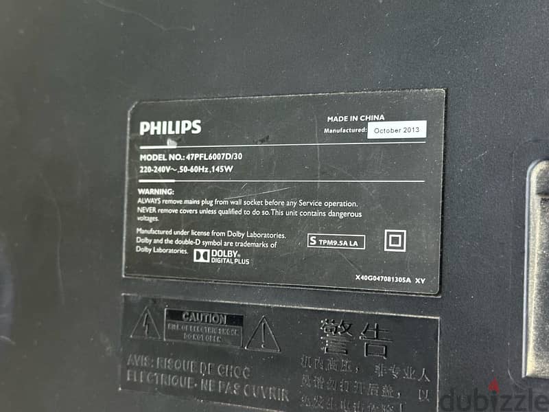 PHILIPS 47 inch LED limited addition New condition side lights working 0