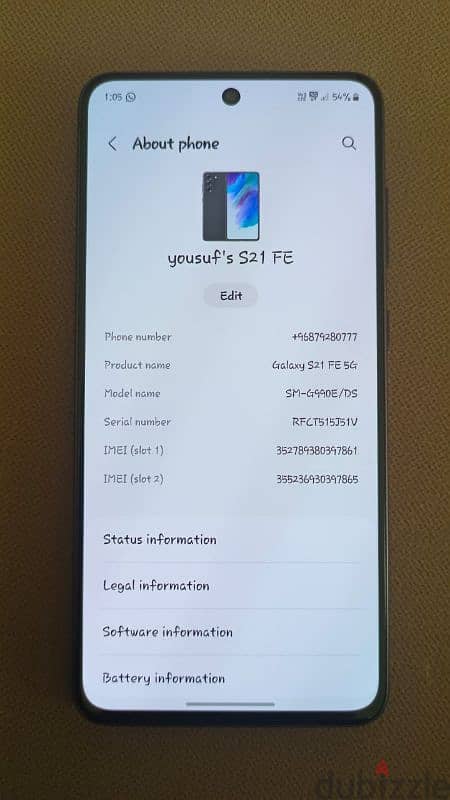 Samsung s21 fe 256gb 8ram dual sim 2