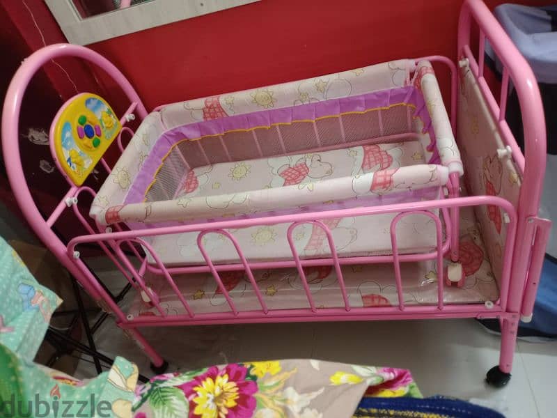 double baby cot and basit and baby set 4