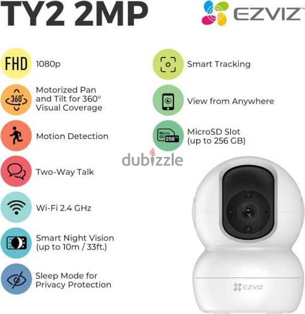 EZVIZ TY2 - Smart Wi-Fi Pan & Tilt Camera  t 6