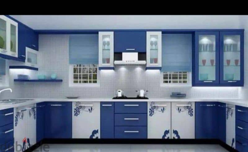 aluminium and wood kitchen cabinets 1