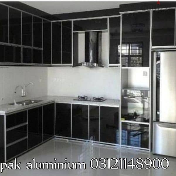 aluminium and wood kitchen cabinets 7