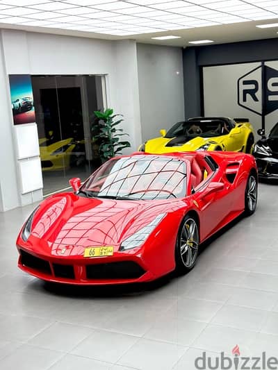 Ferrari 488Spider 2016 V8 twin 661HP Oman warranty full service Fardan