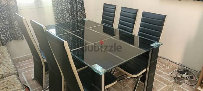 Glass top Dining table 6 seater