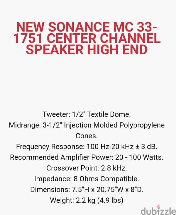 Sonance MC 33-1751 center speaker 7