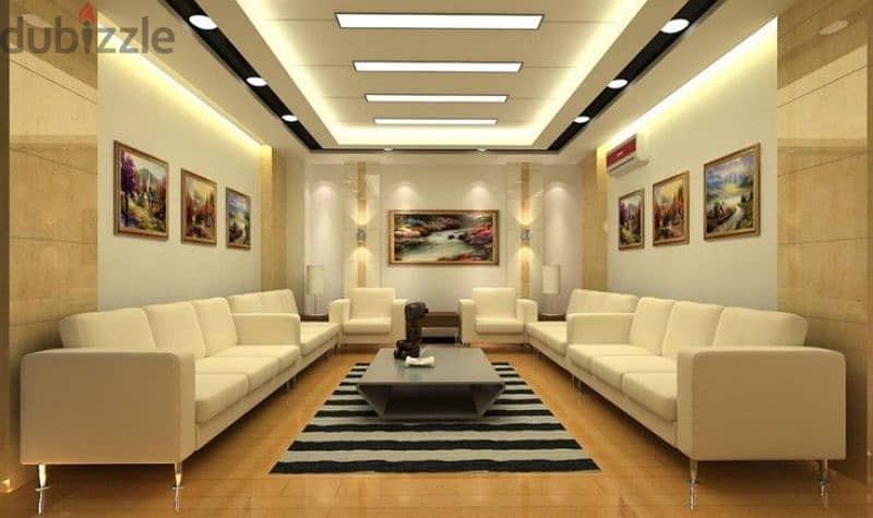 we do all type of interior design and gypsum board 1