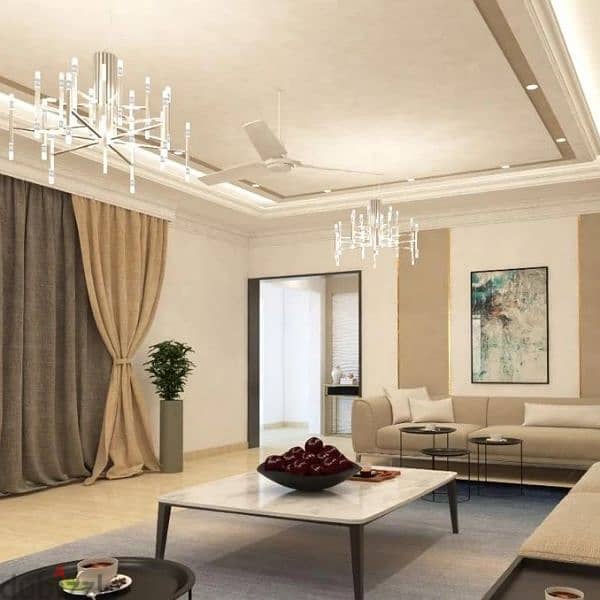 we do all type of interior design and gypsum board 2