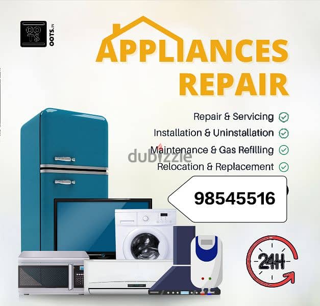 all types auto washing machine refrigerator Ac repair and service and 0