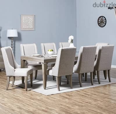 Wooden dinning table for 8 people طاولة طعام خشبية لثمانية اشخاص