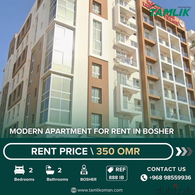 Modern Apartment for Rent in Bosher | REF 888iB 0