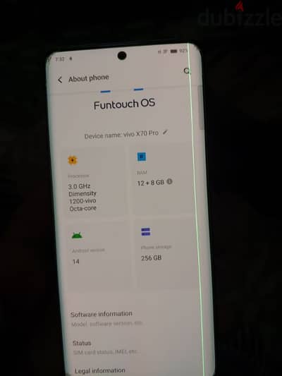 vivo x70 pro 20gb ram 256gb rom back is broken and under display in