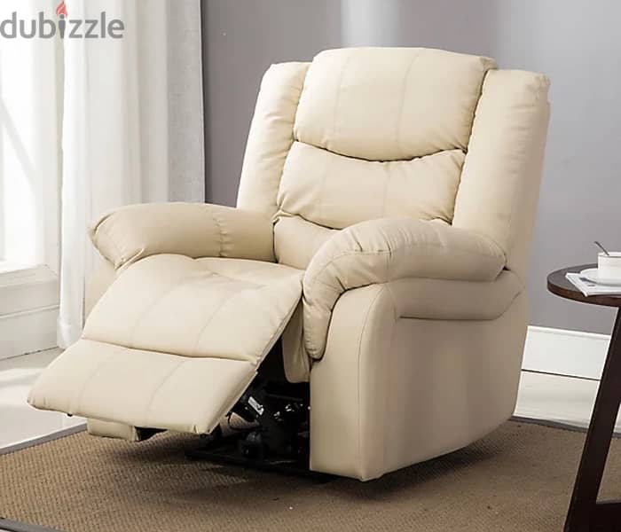 TWO LEATHER RECLINER SOFA HOME LOUNGE CHAIRS 4