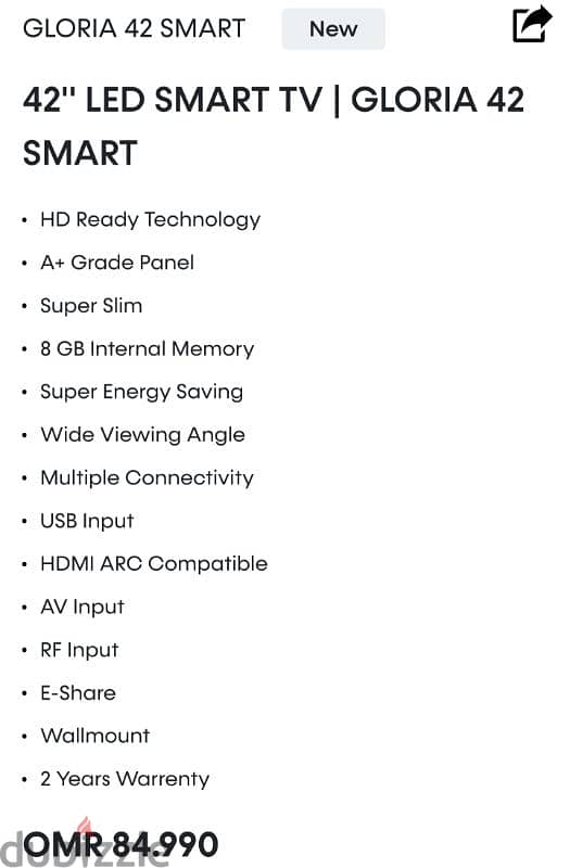 IMPEX LED SMART TV 42 INCH BOX PC WITH WARRANTY 0