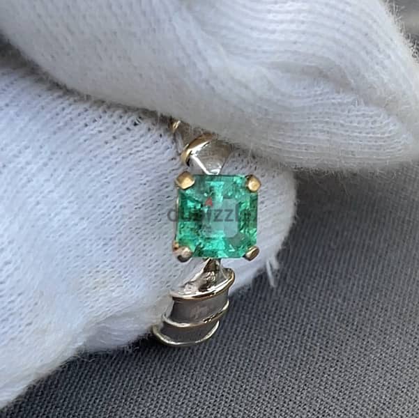 Natural Emerald in Gold and silver ring زمرد طبيعي في خاتم ذهبي وفضي 3