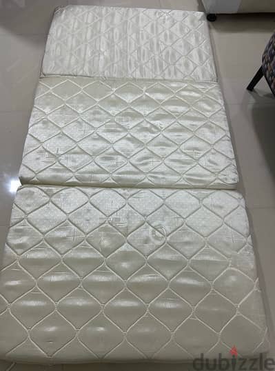 Three fold mattress for sale. 2 single sized mattresses @ OMR 6