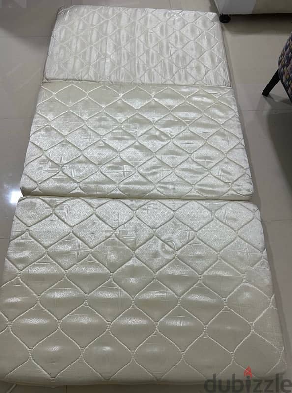 Three fold mattress for sale. 2 single sized mattresses @ OMR 5 0