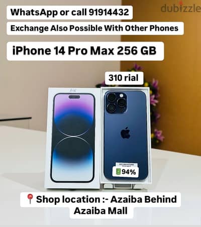 iPhone 14 Pro Max 256GB -94%BH -With orginal box