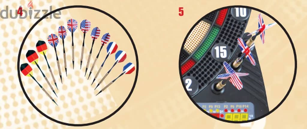 STAMM BODYFIT, Elektronisches Dartboard GLASGOW /16 Spieler, 178 Spie 3